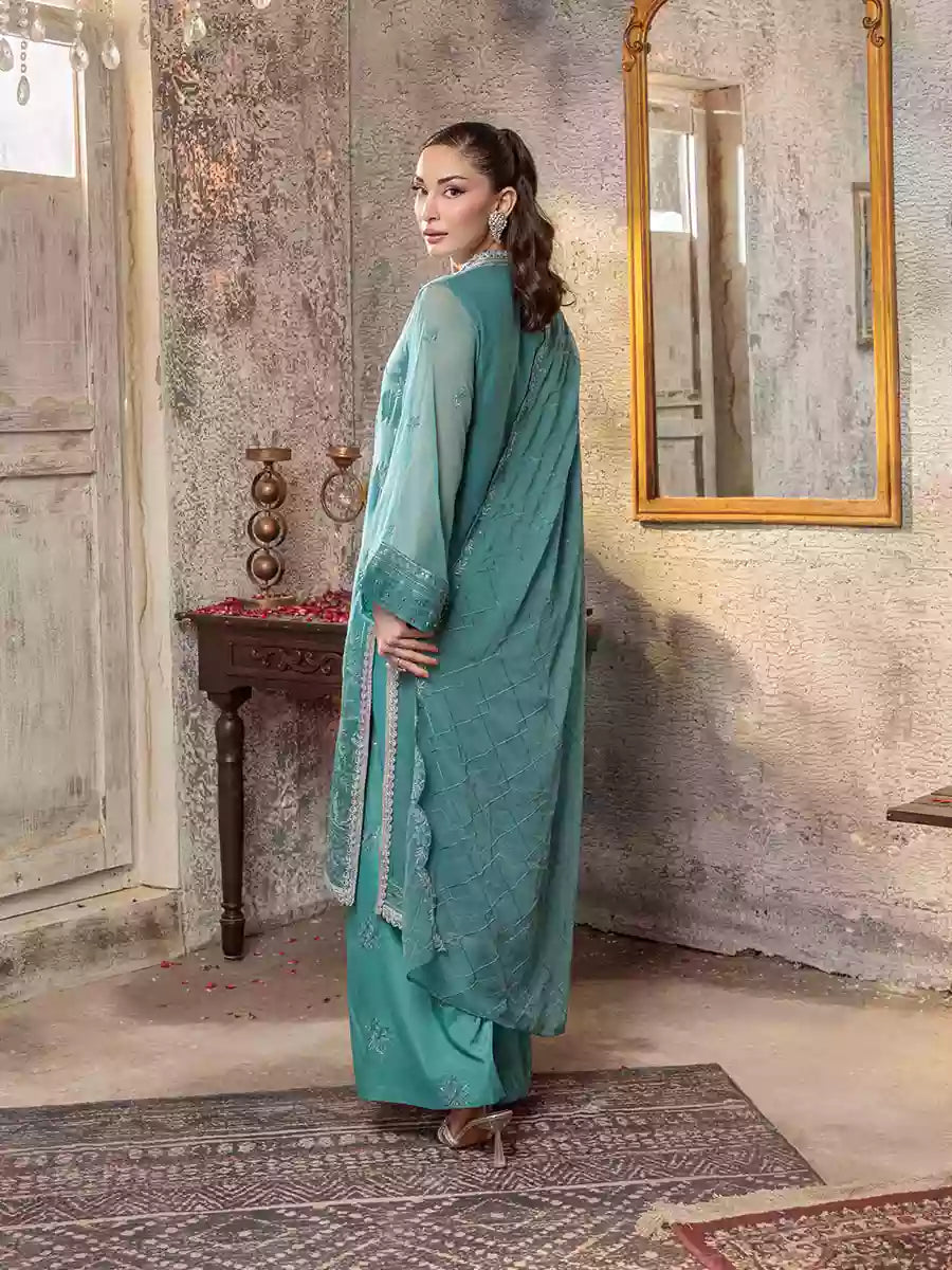Salitex Unstitched Embroidered Chiffon 3 Piece Suit SUNW7CH076UT - Festive Collection