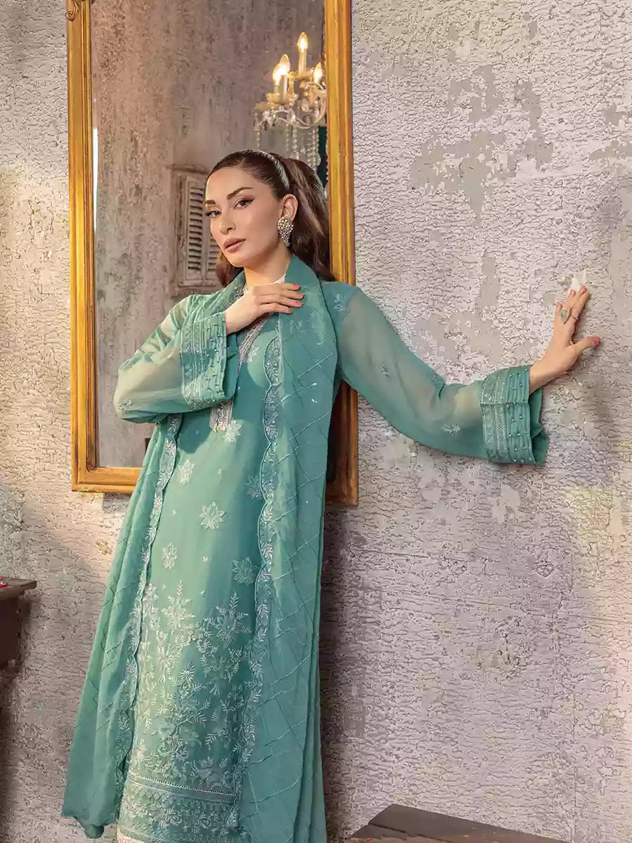 Salitex Unstitched Embroidered Chiffon 3 Piece Suit SUNW7CH076UT - Festive Collection