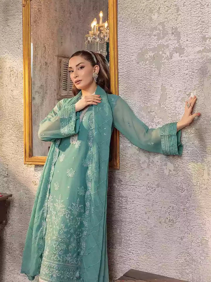 Salitex Unstitched Embroidered Chiffon 3 Piece Suit SUNW7CH076UT - Festive Collection
