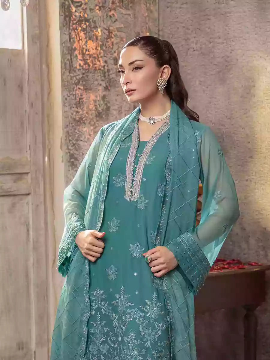 Salitex Unstitched Embroidered Chiffon 3 Piece Suit SUNW7CH076UT - Festive Collection