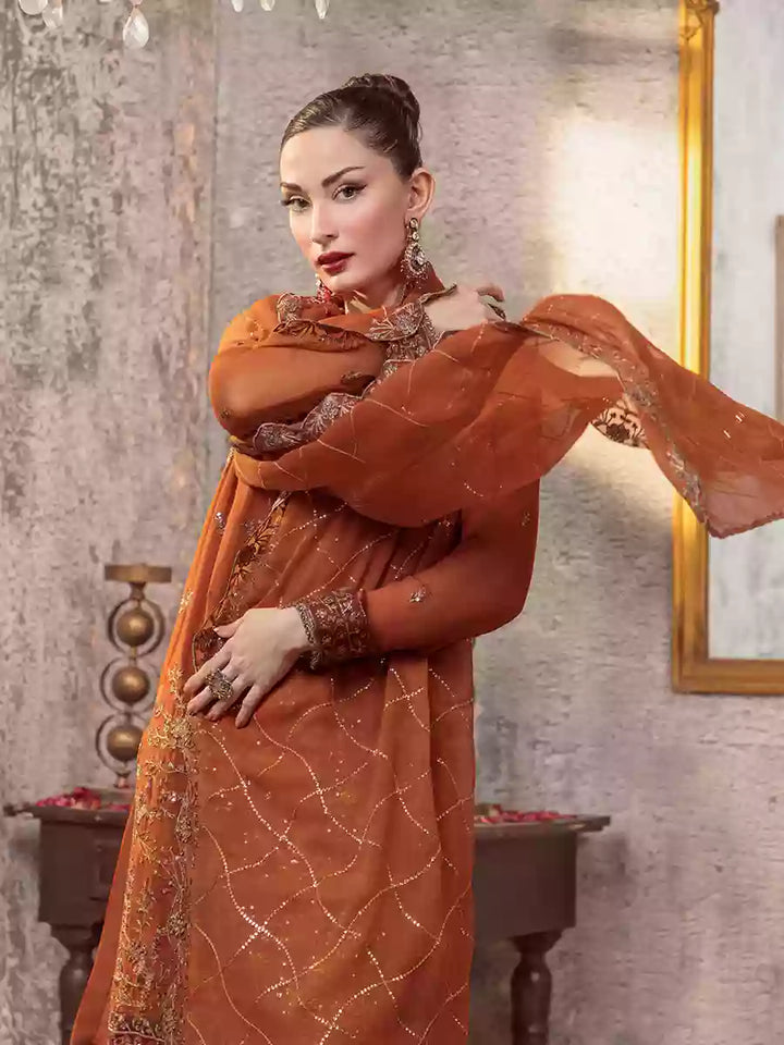 Salitex Unstitched Embroidered Chiffon 3 Piece Suit SUNW7CH073UT - Festive Collection