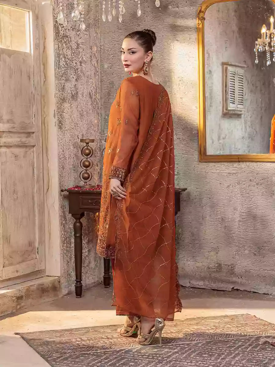 Salitex Unstitched Embroidered Chiffon 3 Piece Suit SUNW7CH073UT - Festive Collection