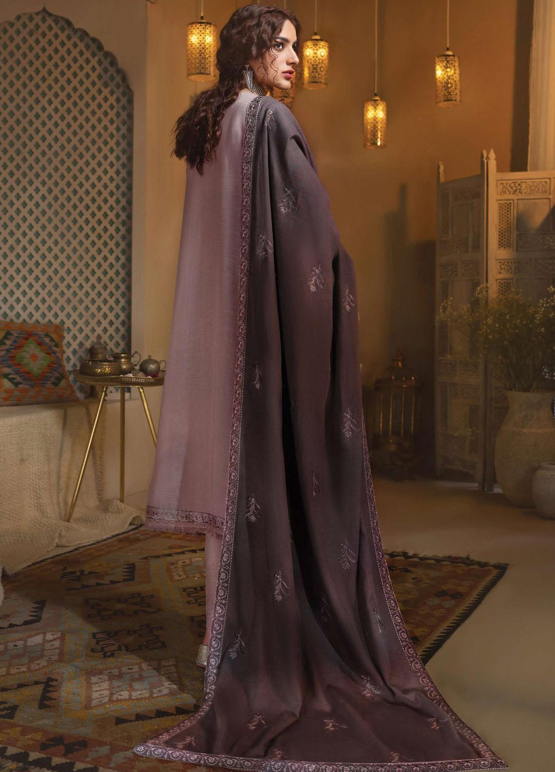 Rayon by Sifa  Embroidered  Suits Unstitched 3 Piece SF21RW SR21-05 Mauve Petal - Winter Collection