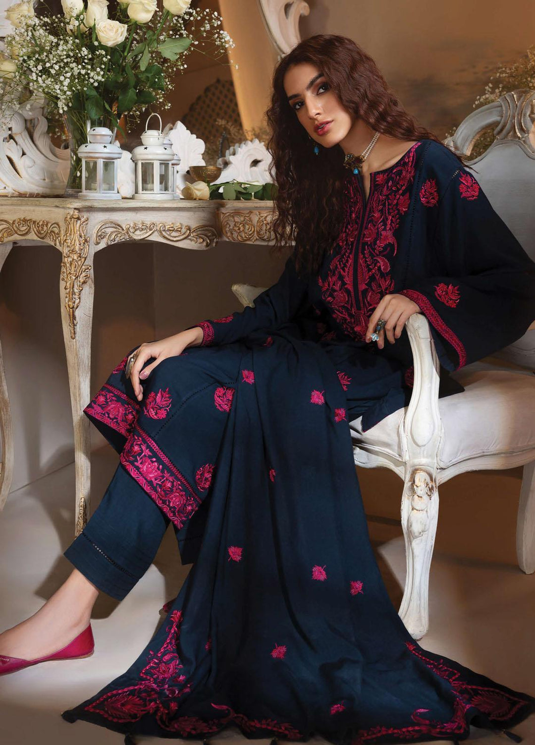 Rayon by Sifa  Embroidered  Suits Unstitched 3 Piece SF21RW SR21-09 French Pink - Winter Collection