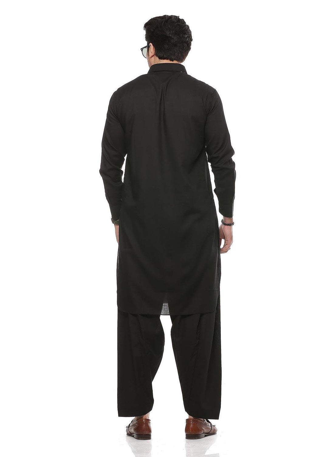 Real Image Wash N Wear Formal Men Kurta Shalwar -  P-51Sh Black