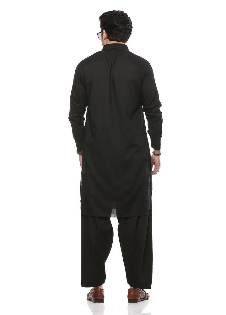 Real Image Wash N Wear Formal Men Kurta Shalwar -  P-51Sh Black