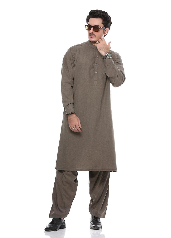 Real Image Wash N Wear Formal Men Kurta Shalwar -  P-52SC Mehandi