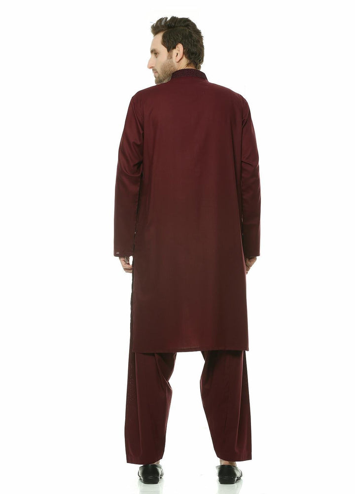 Real Image Wash N Wear Formal Men Kurta Shalwar -  D-462 Maroon