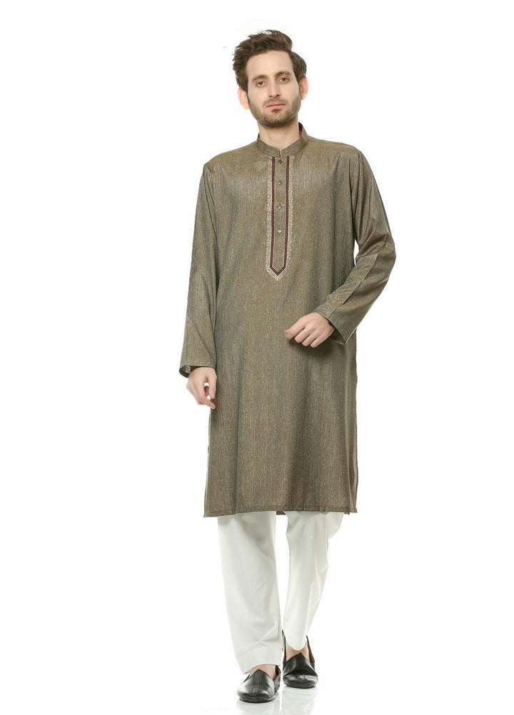 Real Image Wash N Wear Formal Kurta for Men -  D-463 Gold