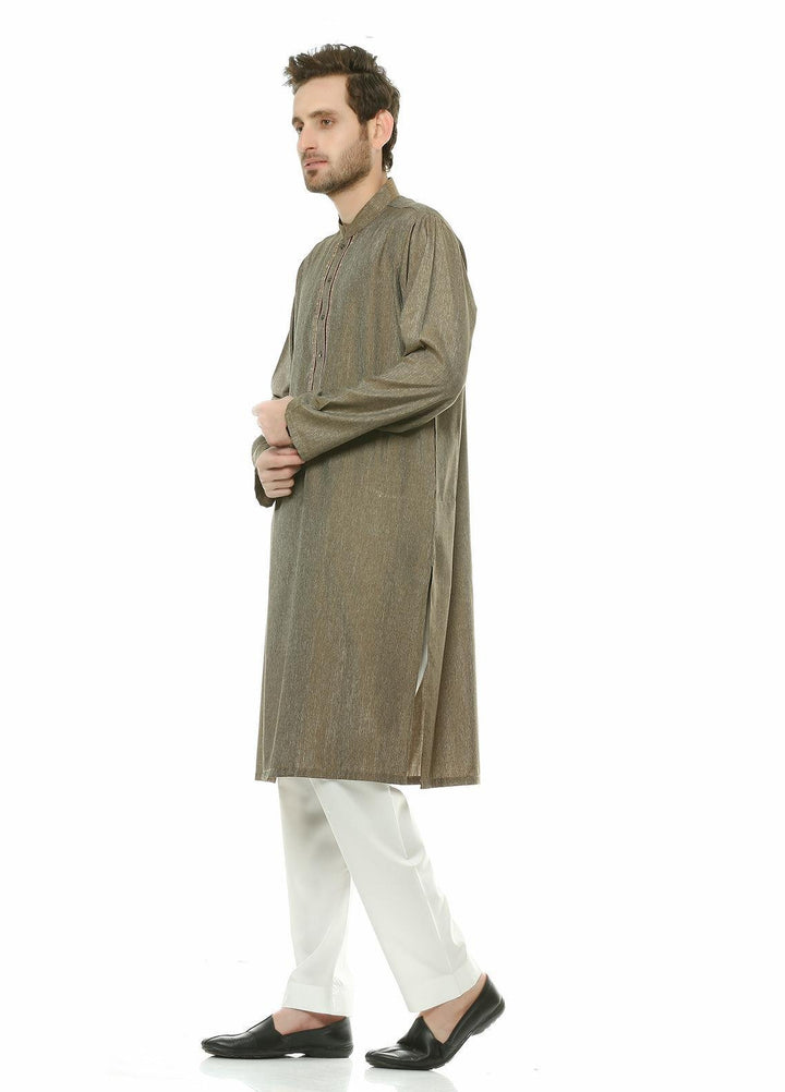 Real Image Wash N Wear Formal Kurta for Men -  D-463 Gold