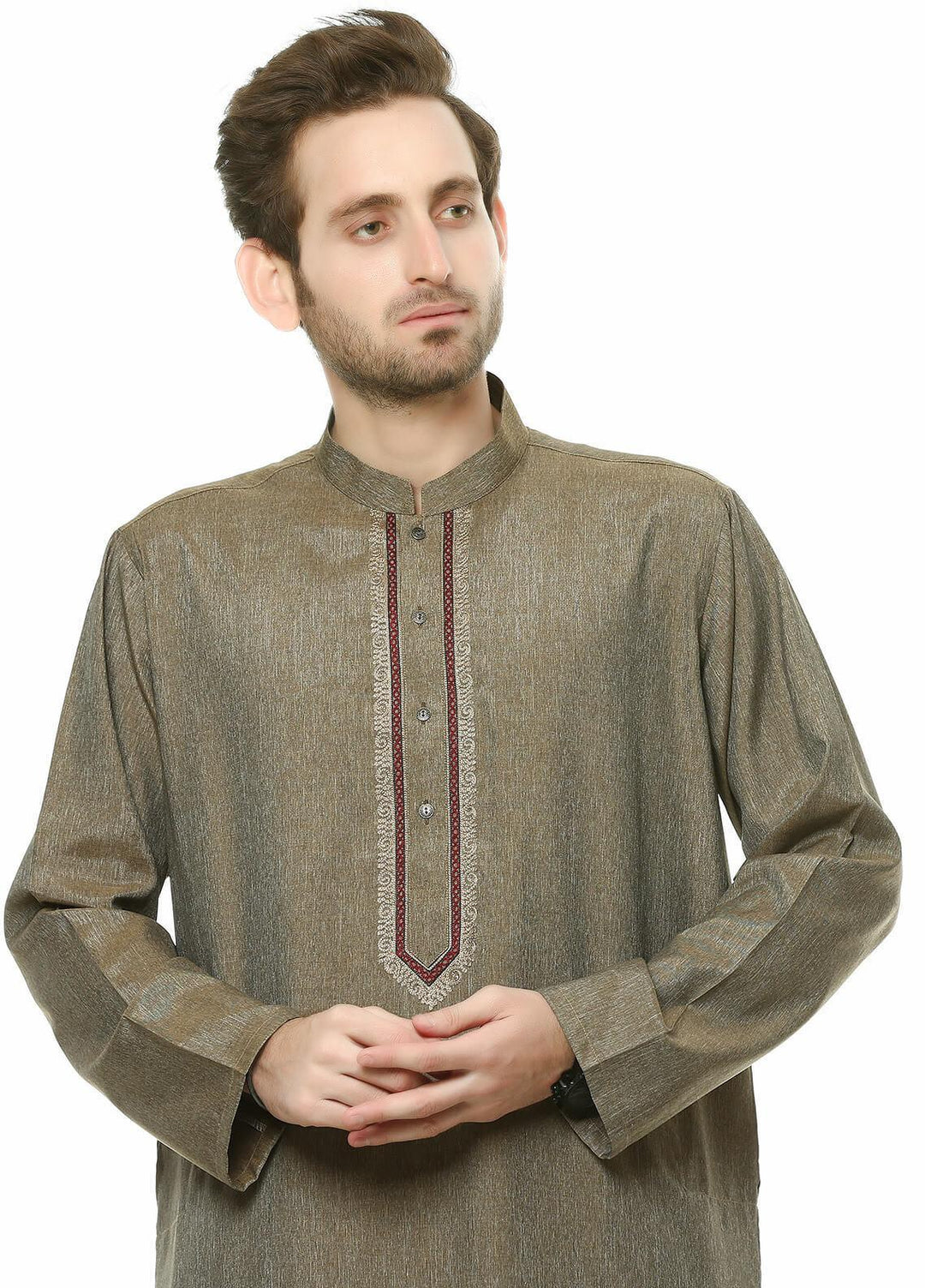 Real Image Wash N Wear Formal Kurta for Men -  D-463 Gold