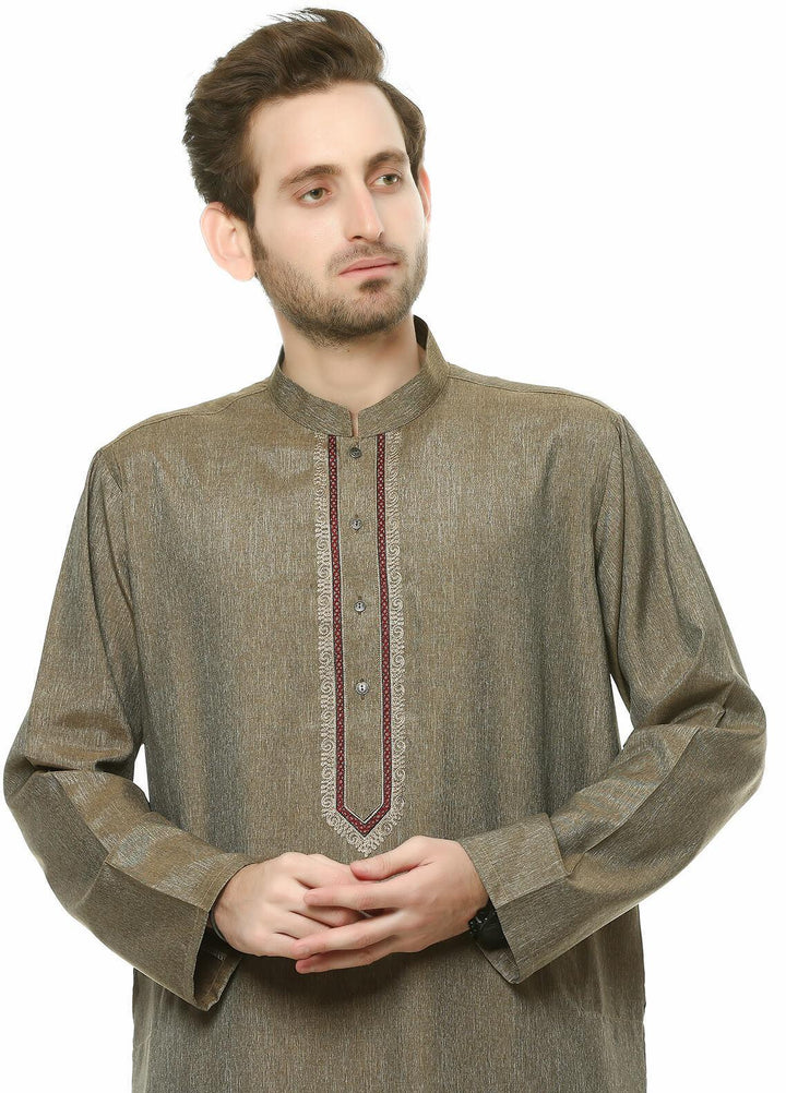 Real Image Wash N Wear Formal Kurta for Men -  D-463 Gold