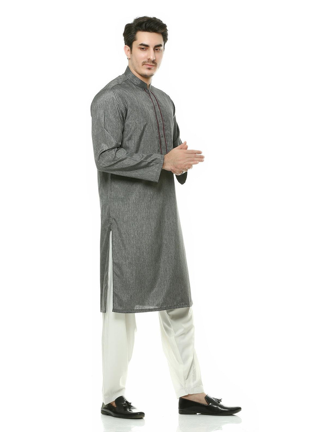 Real Image Wash N Wear Formal Men Kurta -  D-463 Grey