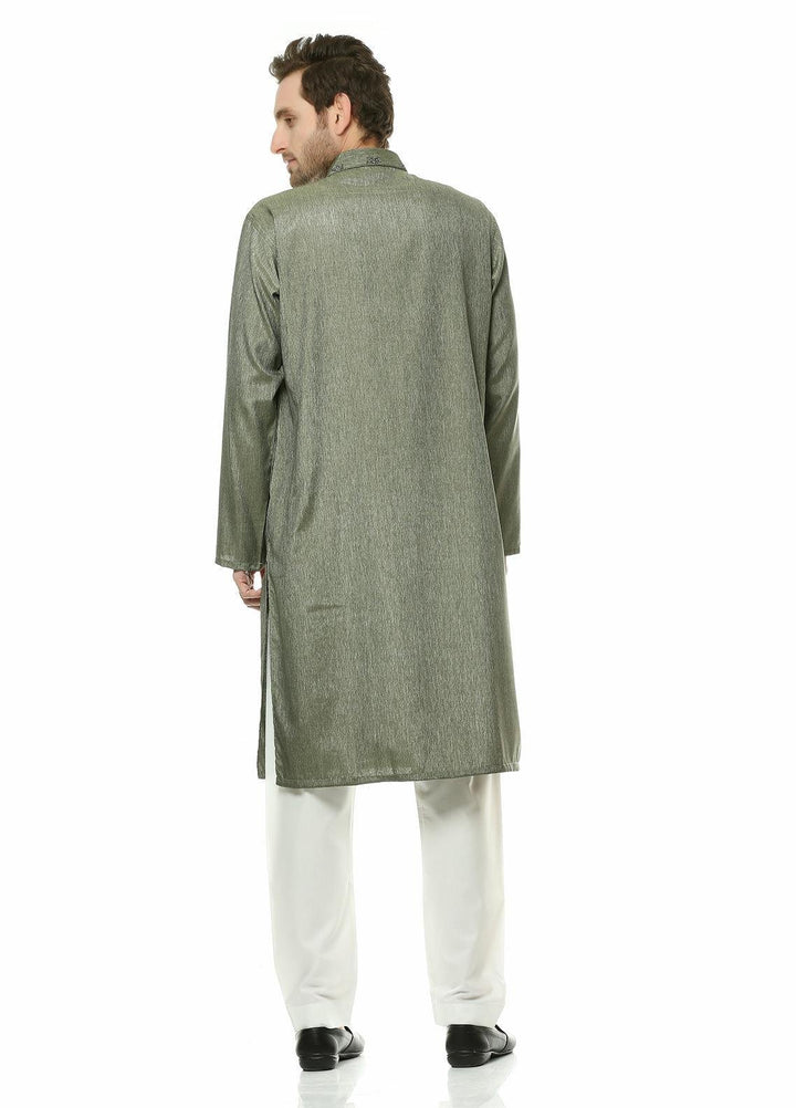 Real Image Wash N Wear Formal Men Kurta -  D-464 Green