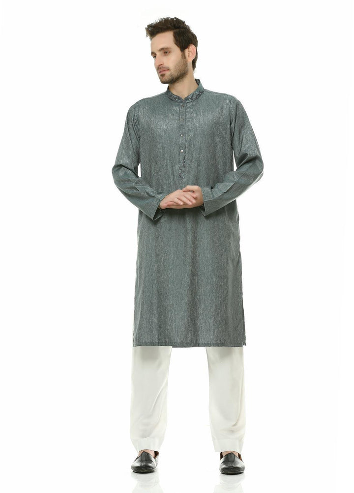 Real Image Wash N Wear Formal Kurta for Men -  D-464 Grey