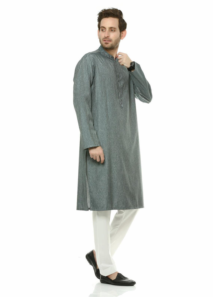 Real Image Wash N Wear Formal Kurta for Men -  D-464 Grey