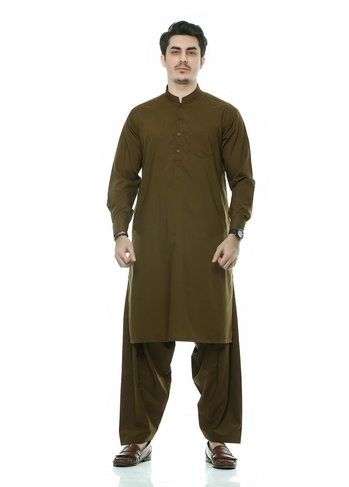 Real Image Wash N Wear Formal Kurta Shalwar for Men -  P-48 Gold