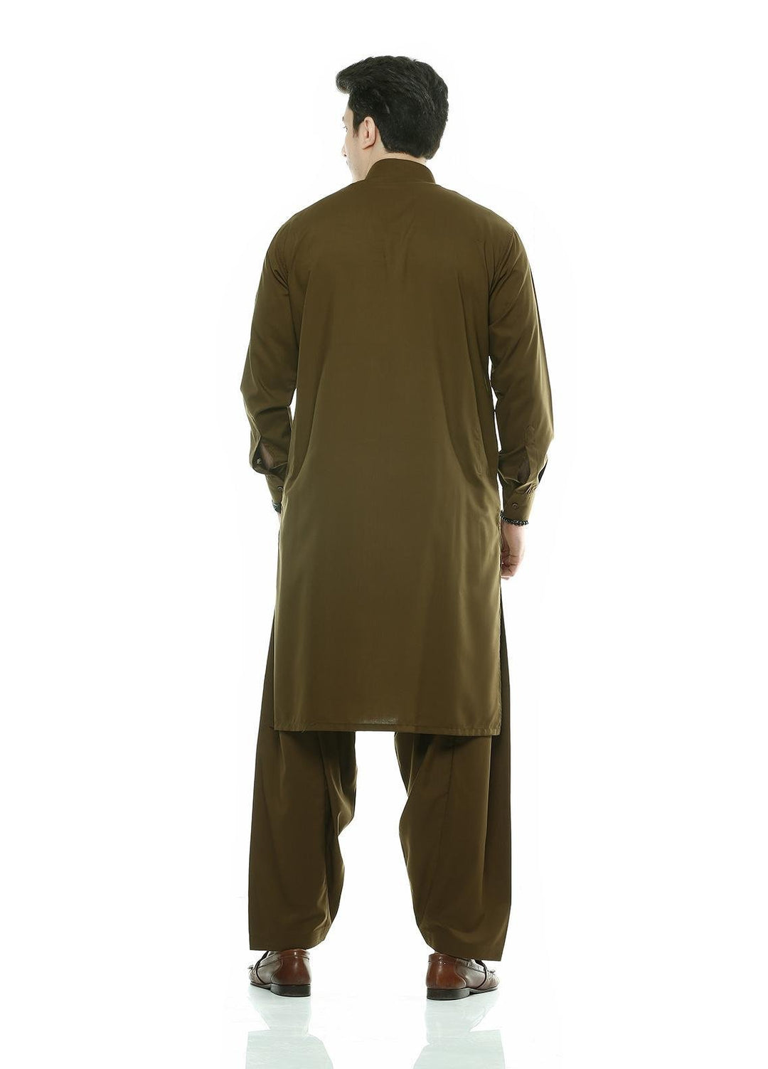 Real Image Wash N Wear Formal Kurta Shalwar for Men -  P-48 Gold
