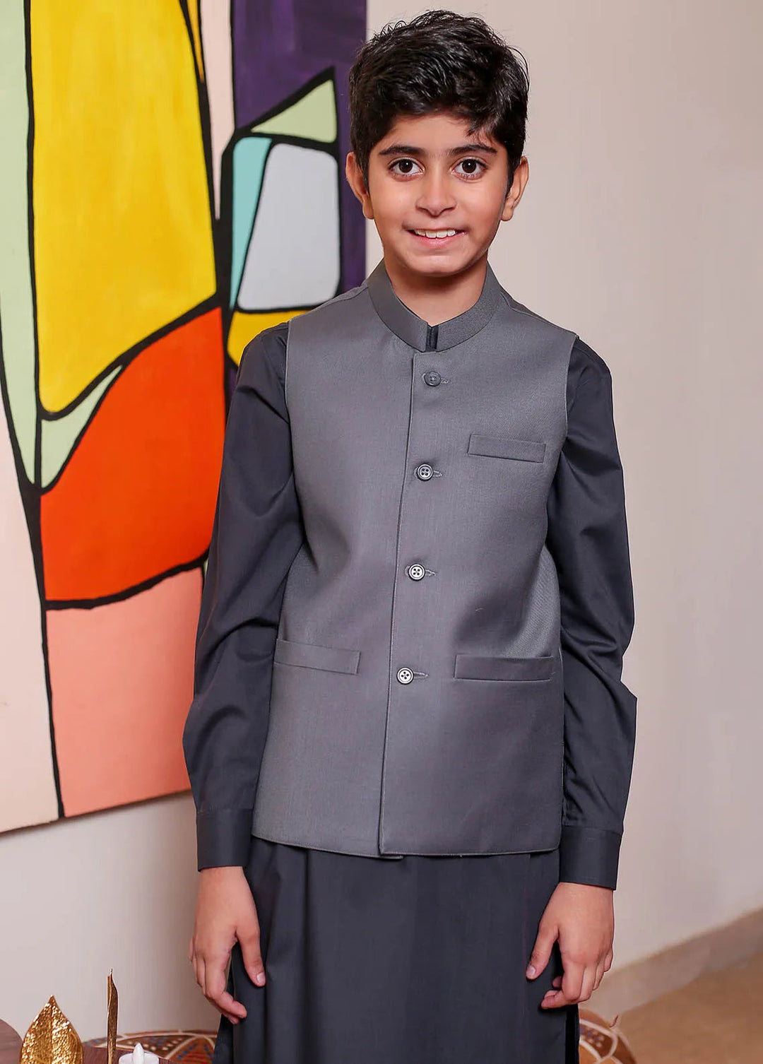 Real Image Formal Boys Fancy Waistcoat - OKW-029