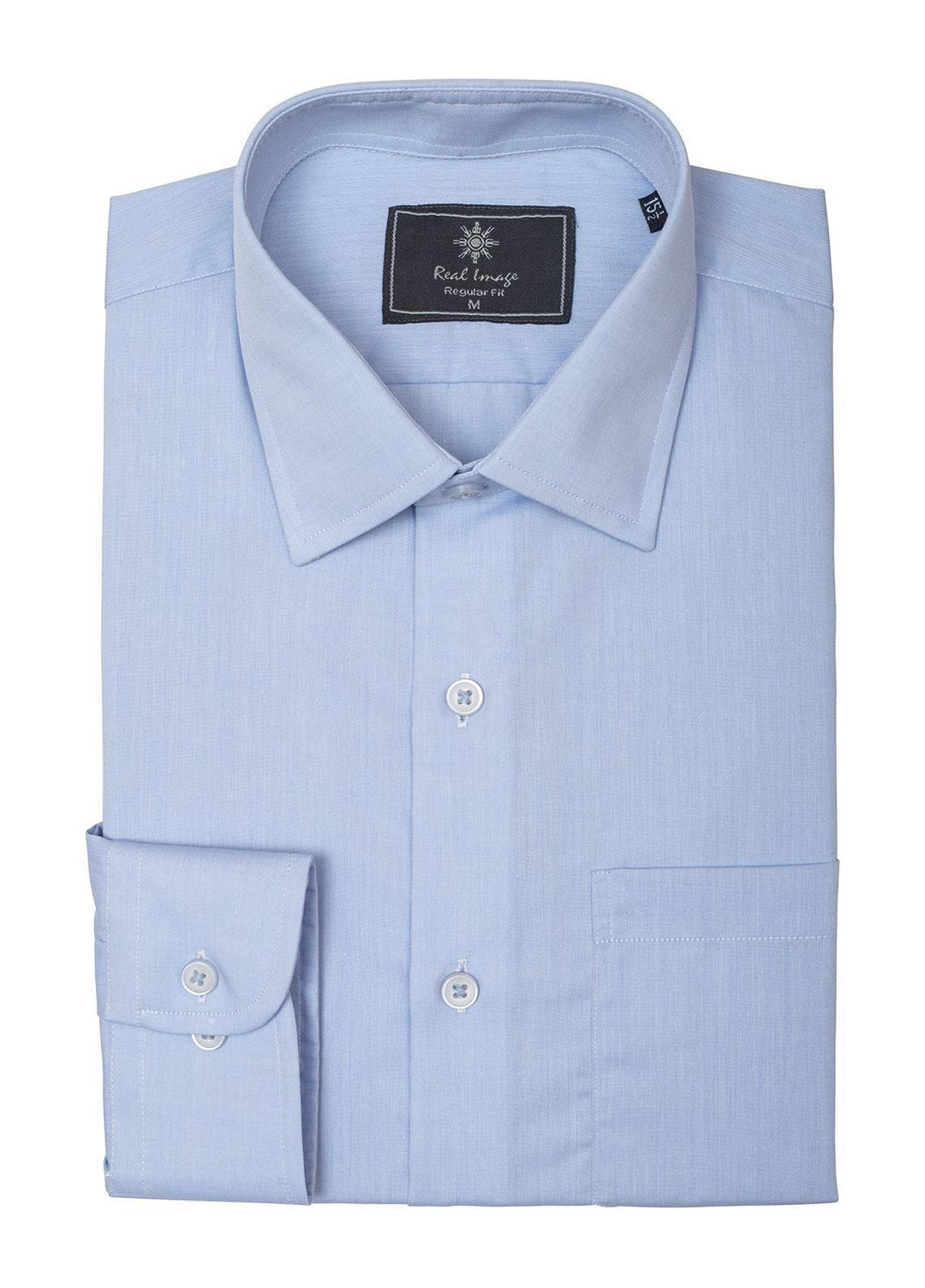 Real Image Cotton Formal Men Shirts -  RG-006 L-Blue