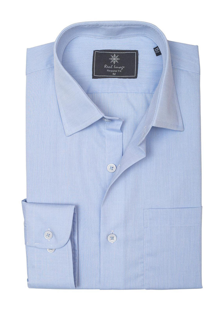 Real Image Cotton Formal Men Shirts -  RG-006 L-Blue