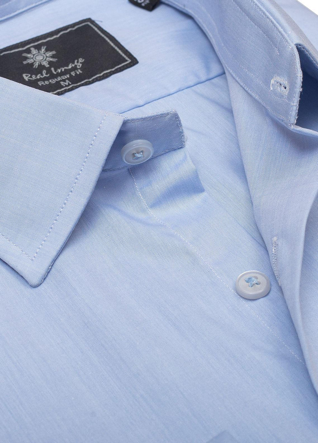 Real Image Cotton Formal Men Shirts -  RG-006 L-Blue