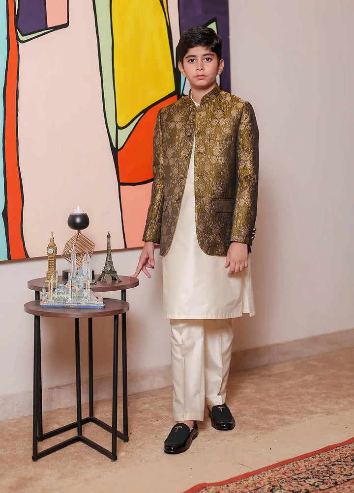 Real Image Jamawar Formal Boys Fancy Prince Coat - OKPC-006