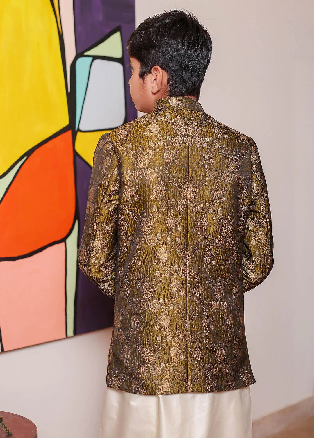 Real Image Jamawar Formal Boys Fancy Prince Coat - OKPC-006