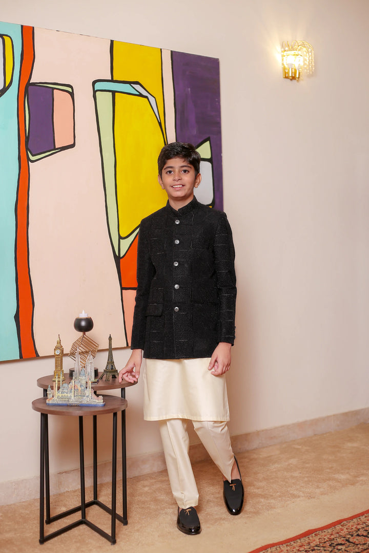 Real Image Jamawar Formal Boys Fancy Prince Coat - OKPC-015