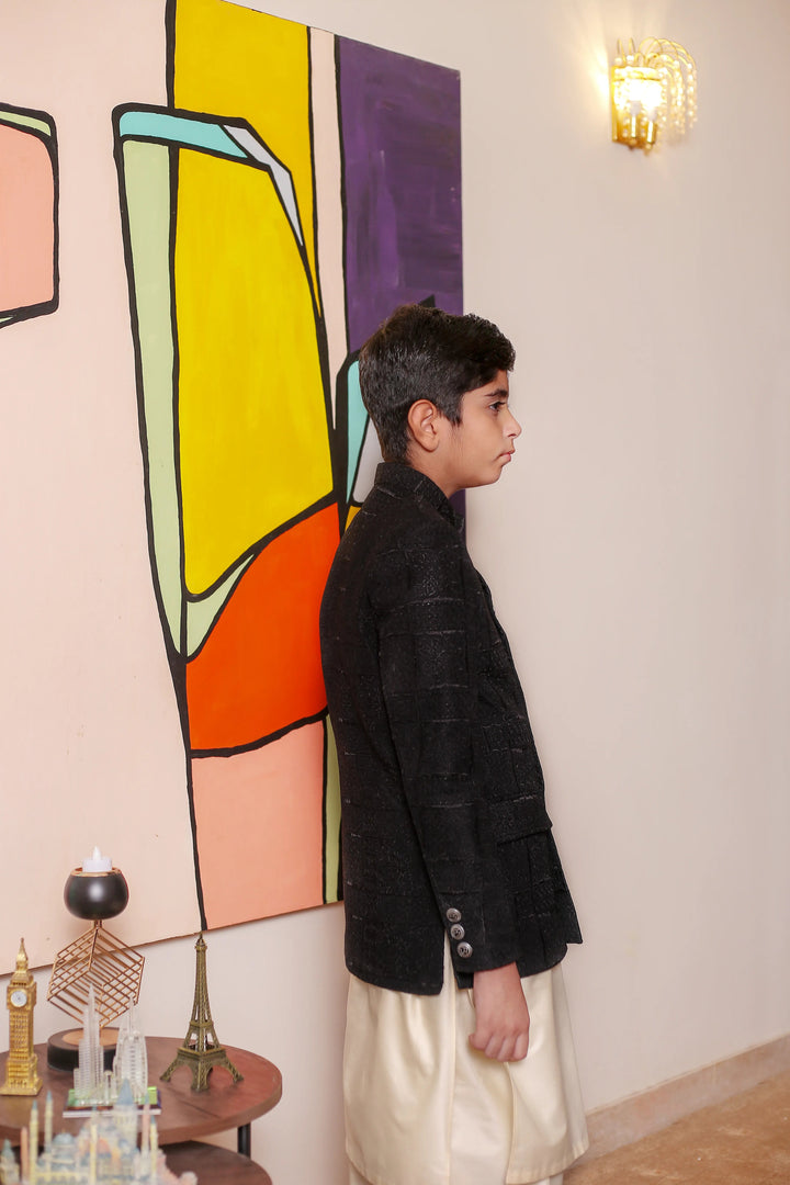 Real Image Jamawar Formal Boys Fancy Prince Coat - OKPC-015