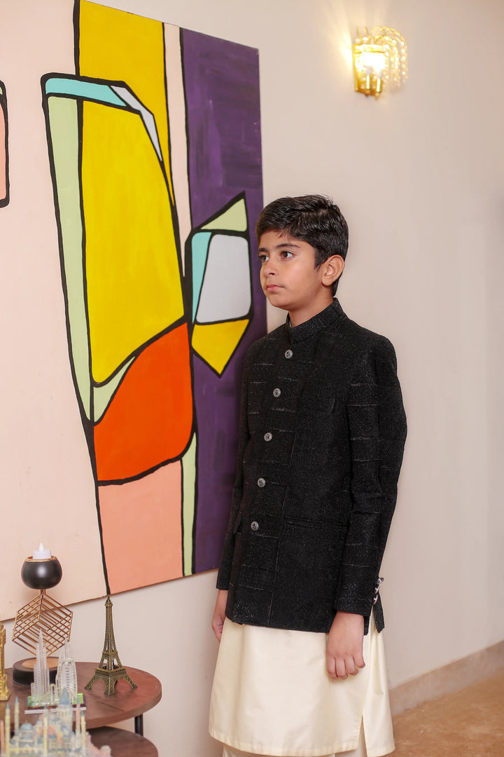 Real Image Jamawar Formal Boys Fancy Prince Coat - OKPC-015