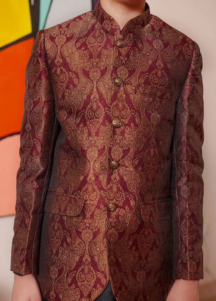 Real Image Jamawar Formal Boys Fancy Prince Coat - OKPC-020