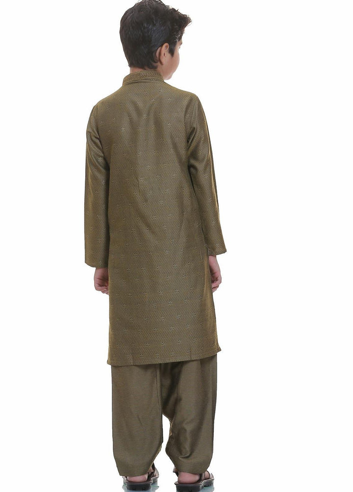 Real Image Wash N Wear Formal Kameez Shalwar for Boys -  22ks009-Gold