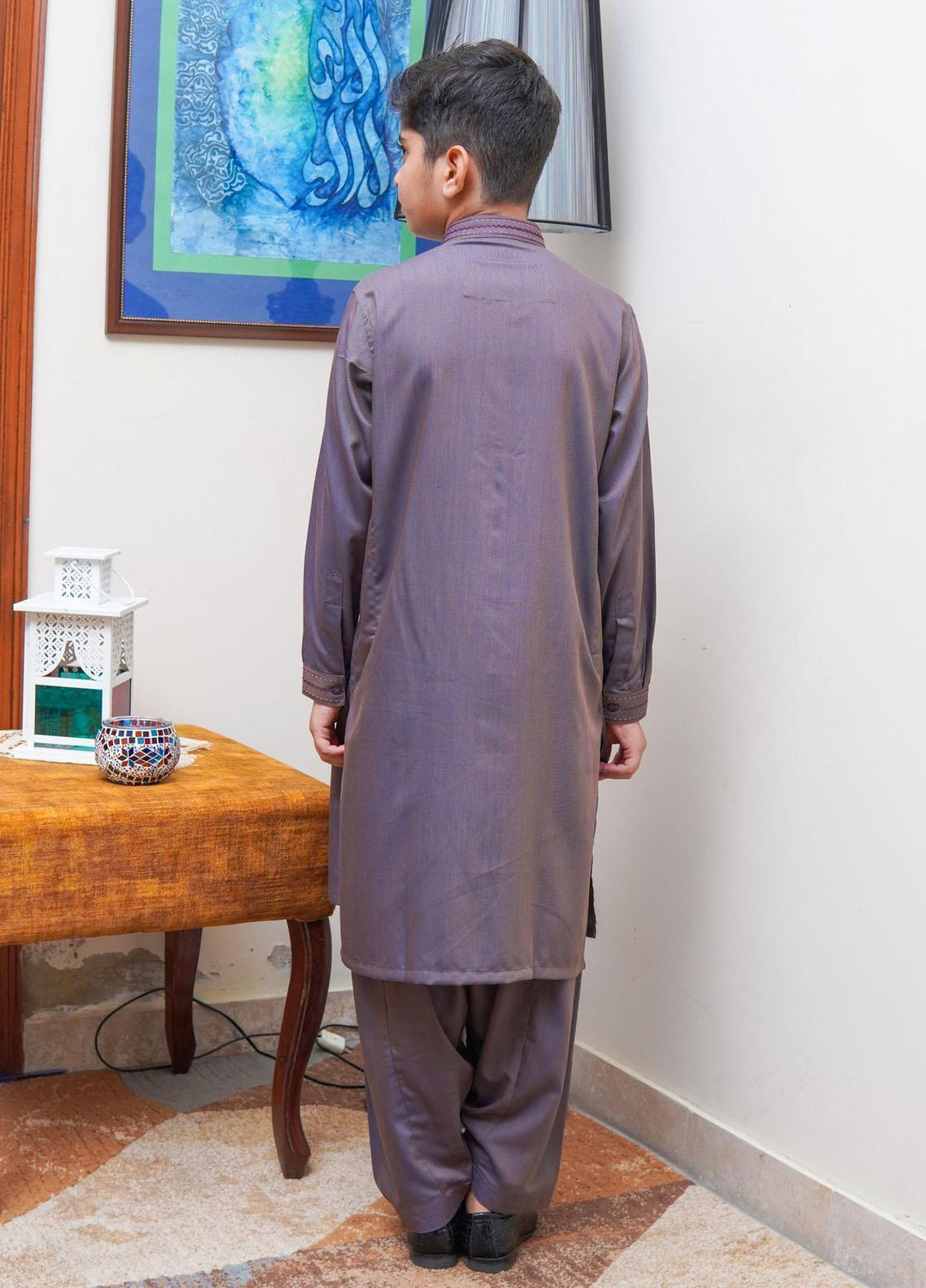 Real Image Wash N Wear Regular Fit Kurta Shalwar for Kids -  KS-023 Moove