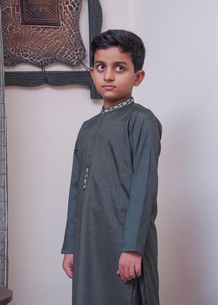 Real Image  Formal Kameez Shalwar for Boys -  KS-024 Green