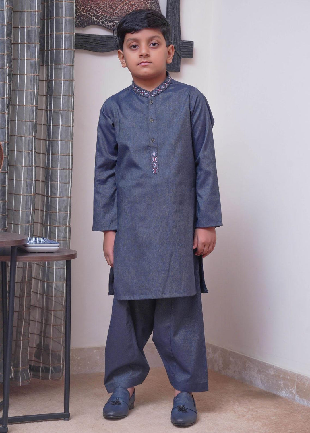 Real Image  Formal Boys Kameez Shalwar -  KS-024 Grey