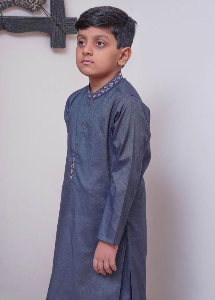 Real Image  Formal Boys Kameez Shalwar -  KS-024 Grey