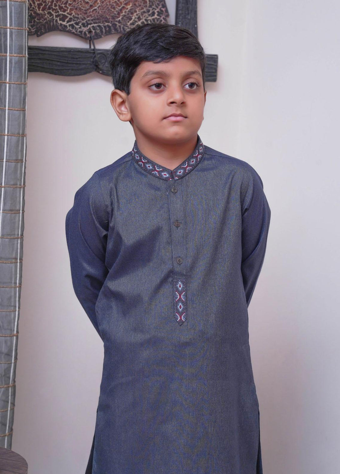 Real Image  Formal Boys Kameez Shalwar -  KS-024 Grey