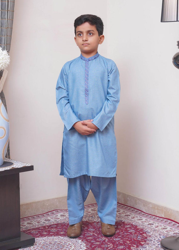 Real Image  Formal Kameez Shalwar for Boys -  KS-025 Blue
