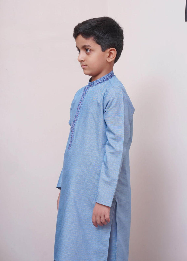 Real Image  Formal Kameez Shalwar for Boys -  KS-025 Blue
