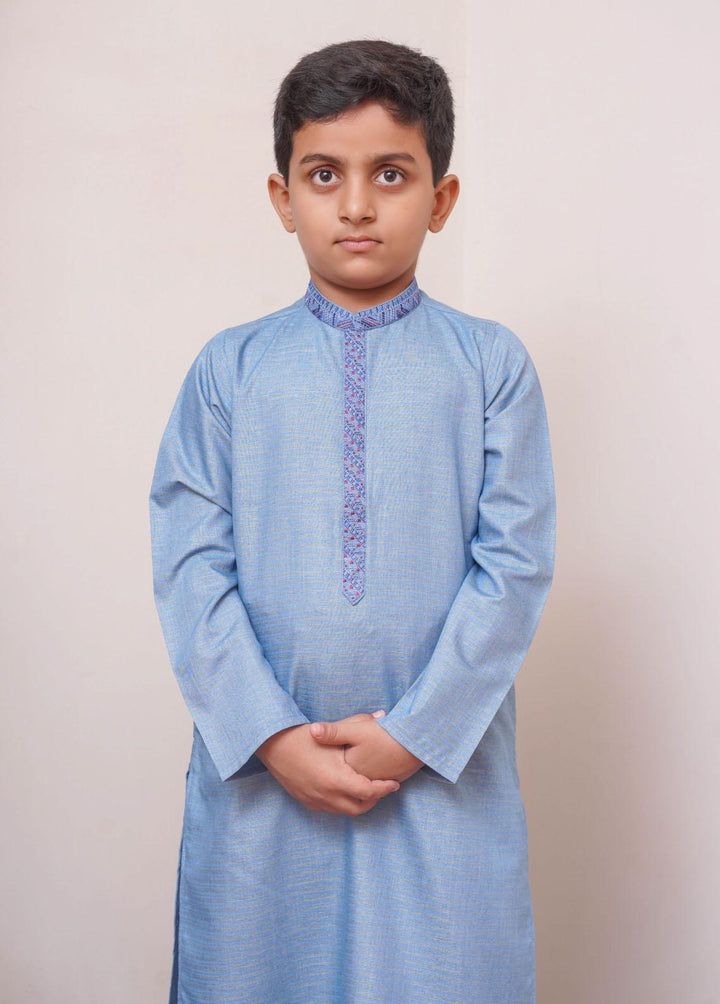 Real Image  Formal Kameez Shalwar for Boys -  KS-025 Blue