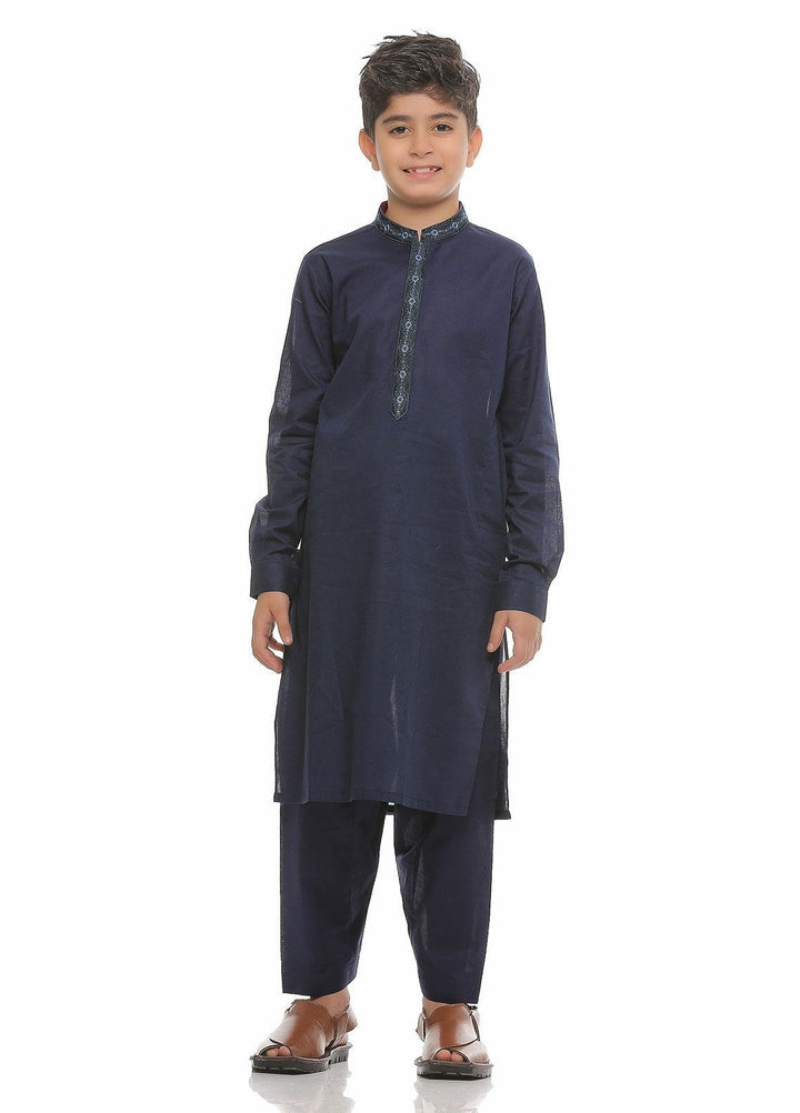Real Image Wash N Wear Formal Boys Kurta Shalwar -  KS-008 Blue