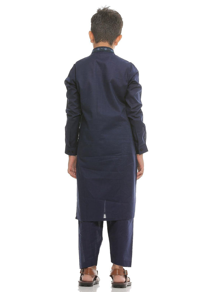 Real Image Wash N Wear Formal Boys Kurta Shalwar -  KS-008 Blue