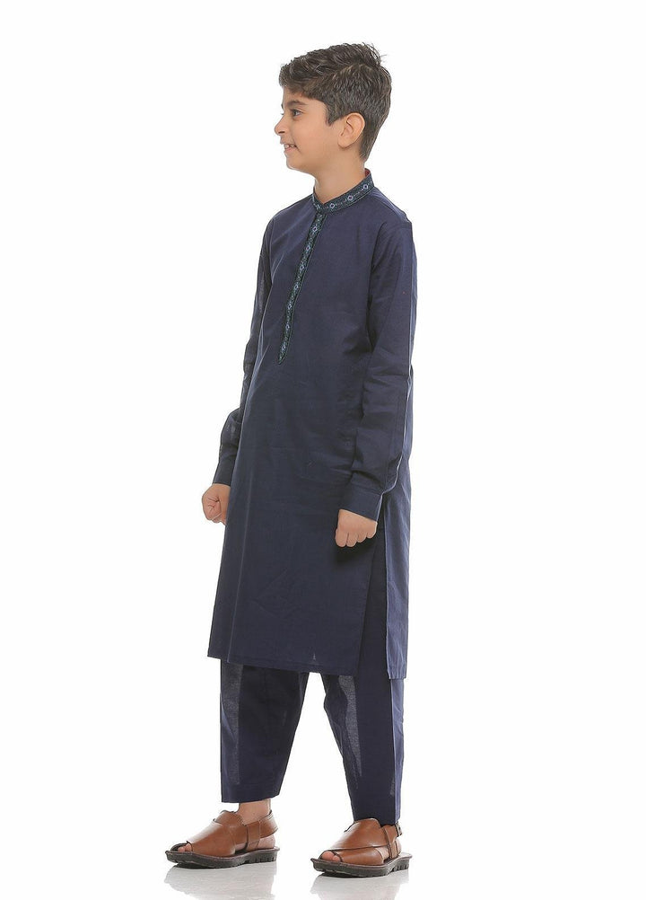 Real Image Wash N Wear Formal Boys Kurta Shalwar -  KS-008 Blue