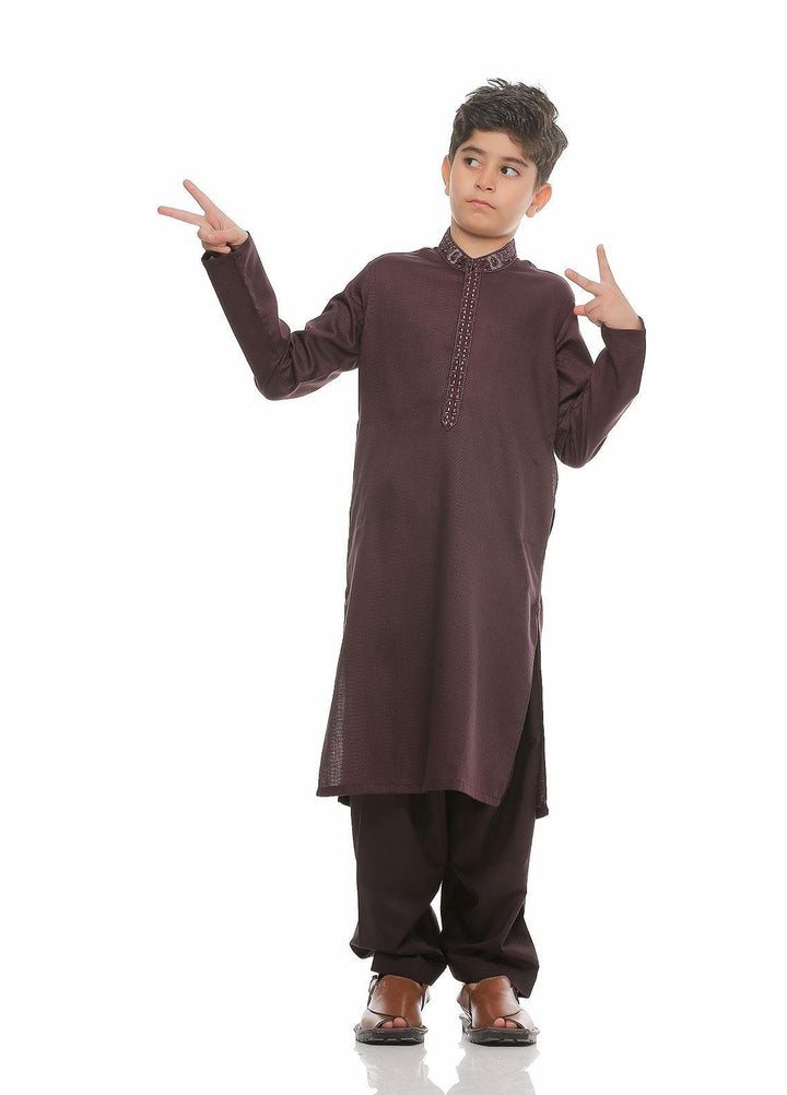 Real Image Wash N Wear Formal Boys Kurta Shalwar -  Ks-475 Purple