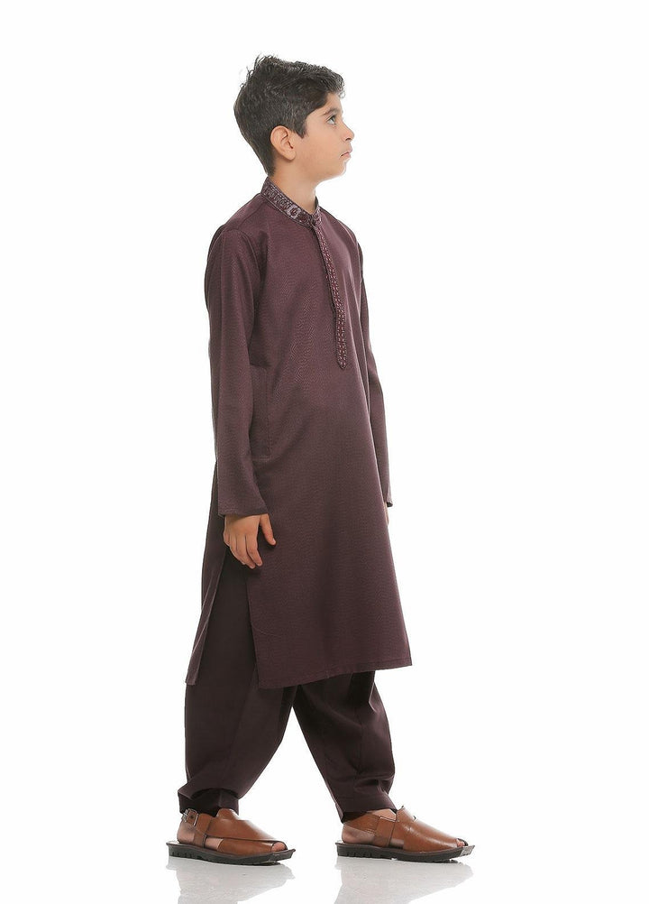 Real Image Wash N Wear Formal Boys Kurta Shalwar -  Ks-475 Purple