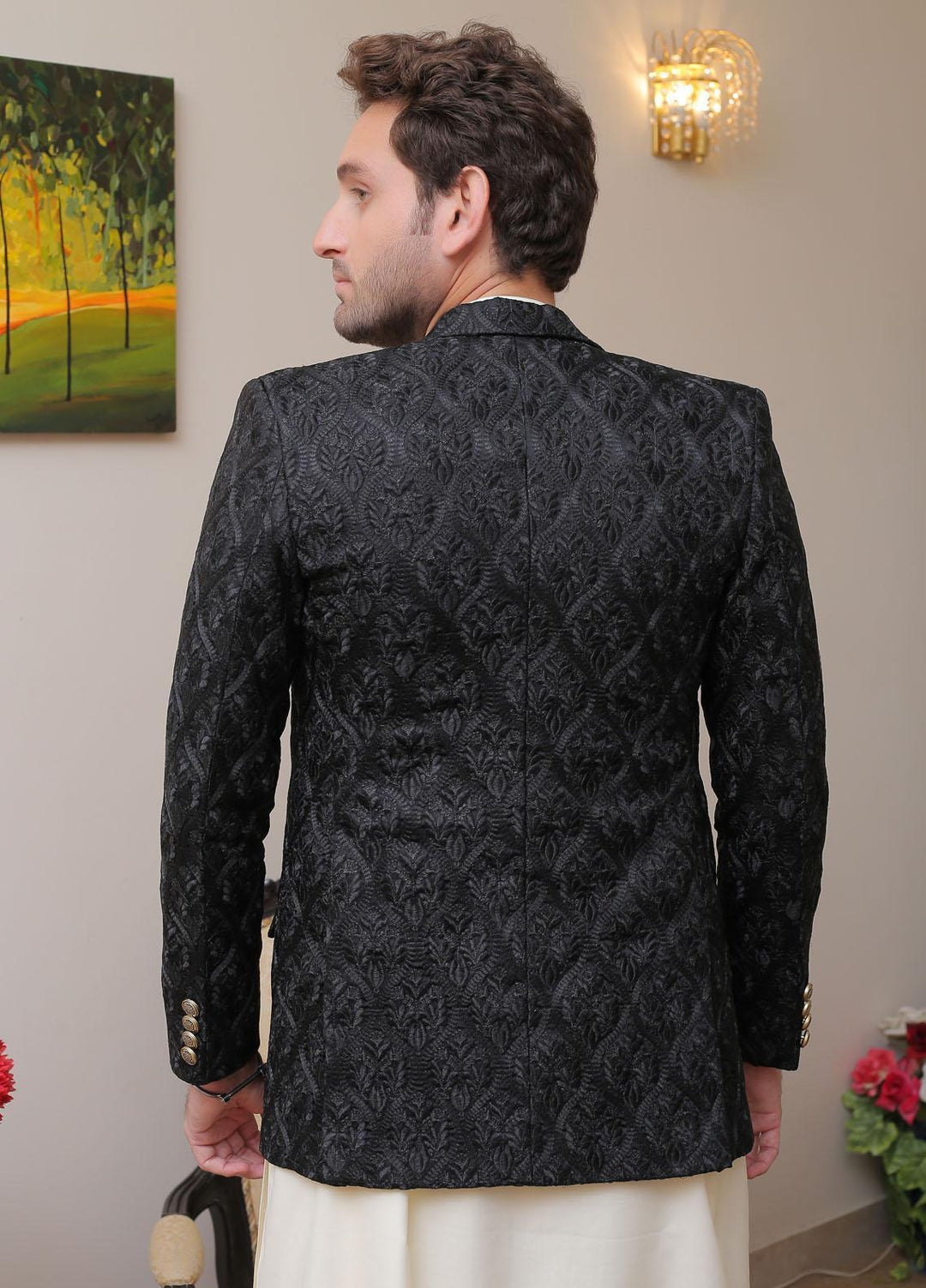Real Image Silk Formal Coat for Men -  OC - 003 Black