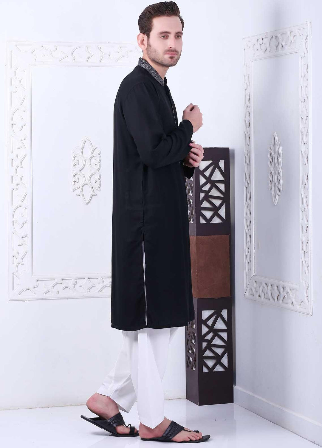 Real Image Cotton Casual Kurtas for Men -  RI20SK D-454 Black