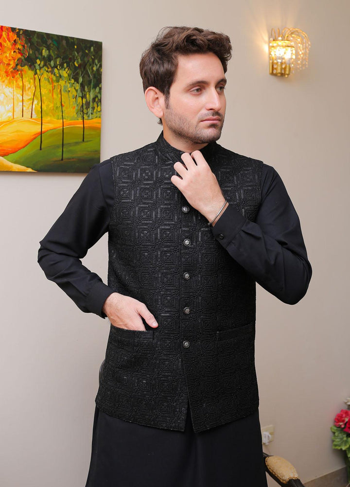 Real Image  Formal Waistcoat for Men -  W - 124 Black