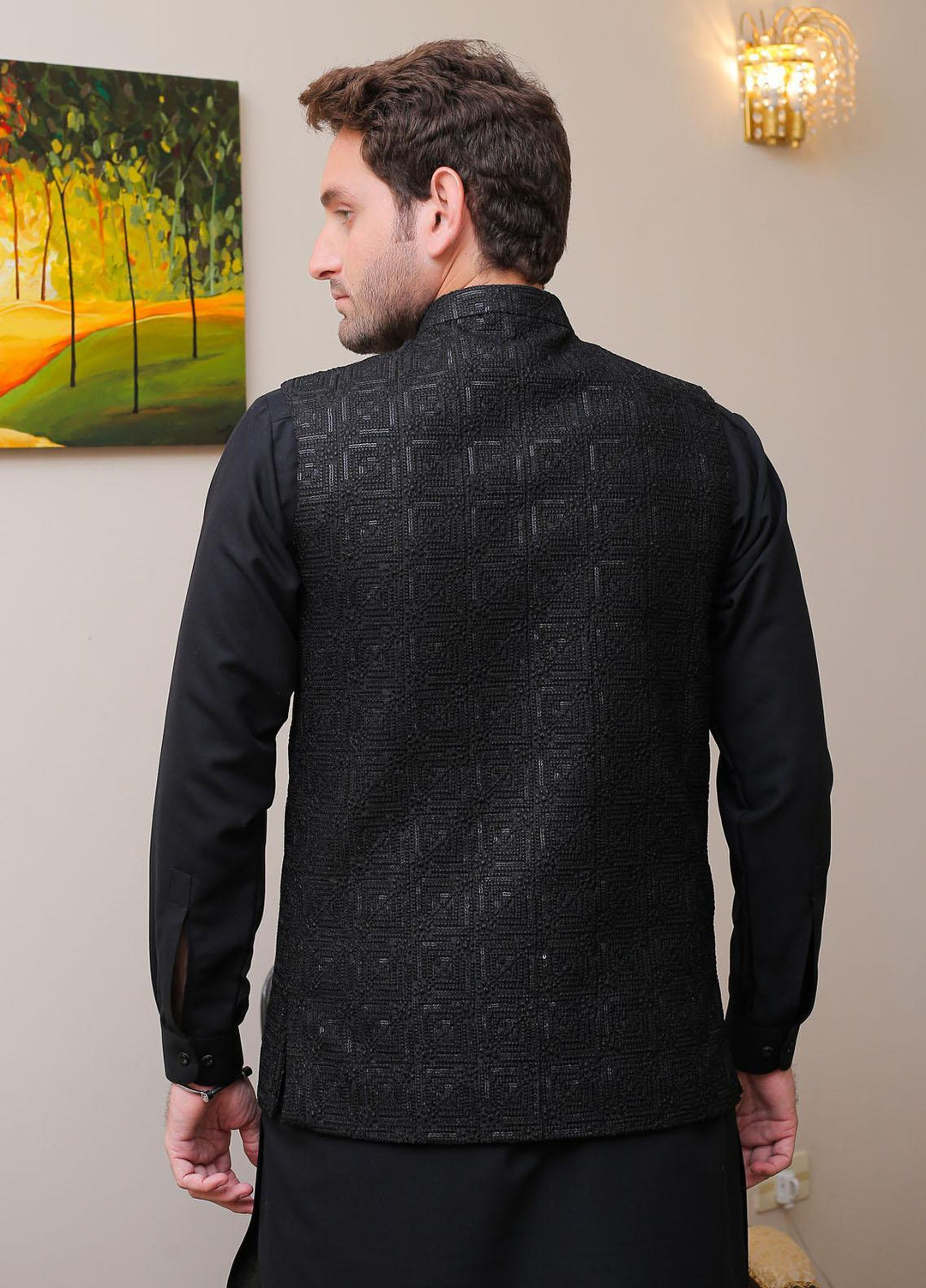 Real Image  Formal Waistcoat for Men -  W - 124 Black